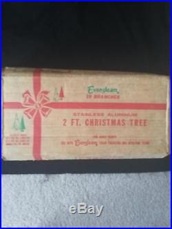 SALE! Vintage Aluminum Evergleam Christmas Tree 2 ft. Pom Pom Style Original Box