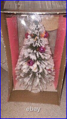 SEALED Robert Hahn Vintage St Nick Flocked Bottle Brush Christmas Tree 10 Tall