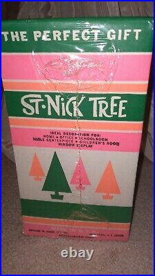 SEALED Robert Hahn Vintage St Nick Flocked Bottle Brush Christmas Tree 10 Tall