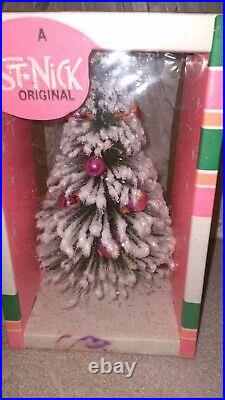 SEALED Robert Hahn Vintage St Nick Flocked Bottle Brush Christmas Tree 10 Tall