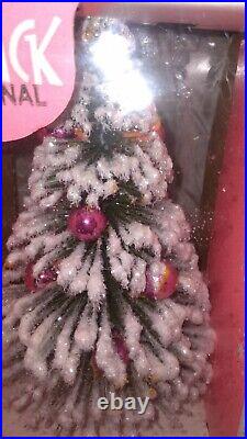 SEALED Robert Hahn Vintage St Nick Flocked Bottle Brush Christmas Tree 10 Tall