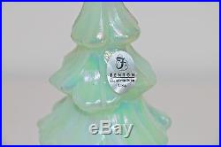 Set Of 3 Three Vintage Fenton Jade Green Opalescent Glasschristmas Trees