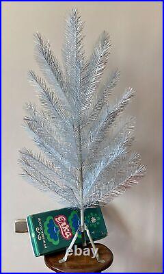 SILVER / WHITE Vintage Aluminum Christmas tree 47 or 120cm, in original box