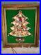 STUNNING LIGHT UP Vintage Christmas Tree Brooch Framed Jewelry Art Handmade