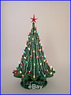 STUNNING Retro Vtg 22 CERAMIC Christmas TREE Decoration LAMP Color Lights MINT