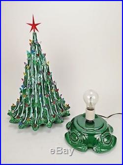 STUNNING Retro Vtg 22 CERAMIC Christmas TREE Decoration LAMP Color Lights MINT