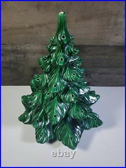 STUNNING Vintage 1970's 24 Green 4 Piece Ceramic Christmas Tree Atlantic Molds