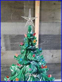 STUNNING Vintage 1970's 24 Green 4 Piece Ceramic Christmas Tree Atlantic Molds