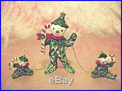 SUPER RARE VTG Japan Christmas Tree Holly Man Boy Chain Kids Figurine