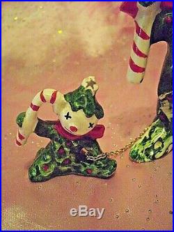 SUPER RARE VTG Japan Christmas Tree Holly Man Boy Chain Kids Figurine