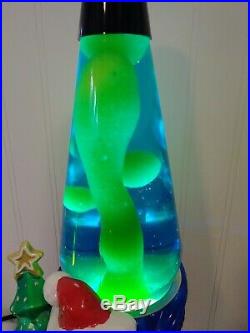 Santa Lava Lamp Vintage Ceramic Christmas Decor Tree Great Flow, Beautiful Light
