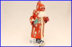 Santa with Feather Tree 1930's Vintage Christmas Saint Nicolas Candy Container