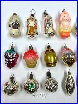 Set 15 Vintage Glass Soviet Tree Christmas Ornaments Antique USSR