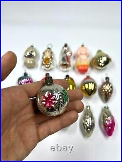 Set 15 Vintage Glass Soviet Tree Christmas Ornaments Antique USSR