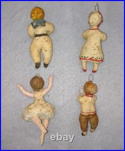 Set 4 pieces of Christmas Vintage Ornaments, Christmas Tree Toy, USSR, 1930