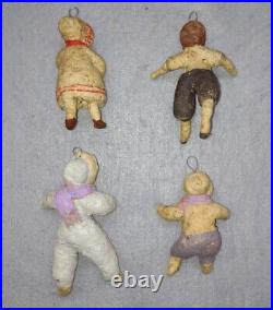 Set 4 pieces of Christmas Vintage Ornaments, Christmas Tree Toy, USSR, 1930s-50's