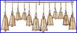 Set of 12 Vintage Indian Bells Believe Christmas Tree Ornaments Metal Décor Gift