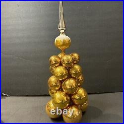 Shiny Brite Cluster Christmas Tree GOLD With ALL Original Box COMPLETE Nice