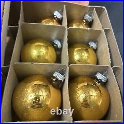 Shiny Brite Cluster Christmas Tree GOLD With ALL Original Box COMPLETE Nice