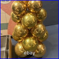 Shiny Brite Cluster Christmas Tree GOLD With ALL Original Box COMPLETE Nice