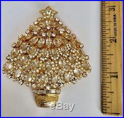 Signed Eisenberg Ice New Old Stock Large Vintage Christmas Tree Pin Brooch
