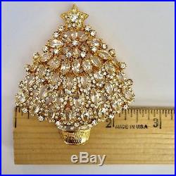 Signed Eisenberg Ice New Old Stock Large Vintage Christmas Tree Pin Brooch