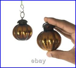 Small Vintage Glass Kugel Melon Shape Christmas Tree Hanging Ornament i23-286