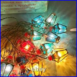 Soviet Christmas tree electric garland in box USSR Vintage Christmas decor