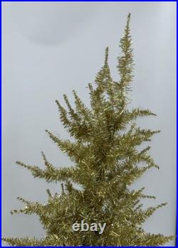 Sparkle Gold Aluminum Tinsel Christmas Tree Mid Century MCM Holiday 60s Vintage Sparkle Gold Aluminum Tinsel Christmas Tree Mid Century MCM Holiday 60s Vintage