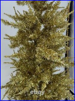 Sparkle Gold Aluminum Tinsel Christmas Tree Mid Century MCM Holiday 60s Vintage