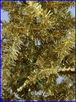 Sparkle Gold Aluminum Tinsel Christmas Tree Mid Century MCM Holiday 60s Vintage Sparkle Gold Aluminum Tinsel Christmas Tree Mid Century MCM Holiday 60s Vintage