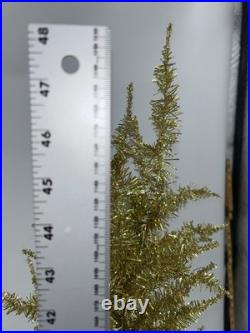 Sparkle Gold Aluminum Tinsel Christmas Tree Mid Century MCM Holiday 60s Vintage Sparkle Gold Aluminum Tinsel Christmas Tree Mid Century MCM Holiday 60s Vintage