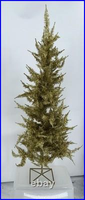 Sparkle Gold Aluminum Tinsel Christmas Tree Mid Century MCM Holiday 60s Vintage Sparkle Gold Aluminum Tinsel Christmas Tree Mid Century MCM Holiday 60s Vintage