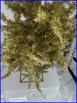 Sparkle Gold Aluminum Tinsel Christmas Tree Mid Century MCM Holiday 60s Vintage Sparkle Gold Aluminum Tinsel Christmas Tree Mid Century MCM Holiday 60s Vintage