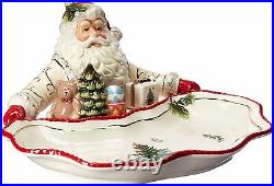 Spode Christmas Tree Santa Dish- 22 karat gold