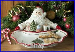 Spode Christmas Tree Santa Dish- 22 karat gold