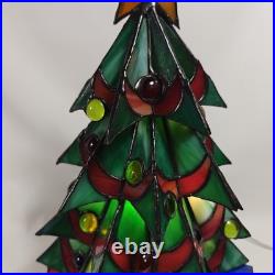 Stained Glass Christmas Tree Large 16 Tall Works Holidays Vintage Decorations