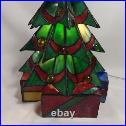 Stained Glass Christmas Tree Large 16 Tall Works Holidays Vintage Decorations