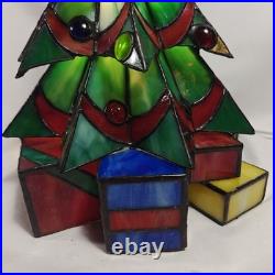 Stained Glass Christmas Tree Large 16 Tall Works Holidays Vintage Decorations