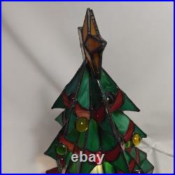 Stained Glass Christmas Tree Large 16 Tall Works Holidays Vintage Decorations