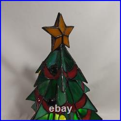 Stained Glass Christmas Tree Large 16 Tall Works Holidays Vintage Decorations