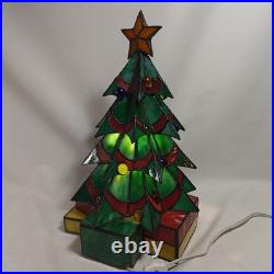 Stained Glass Christmas Tree Large 16 Tall Works Holidays Vintage Decorations