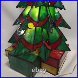 Stained Glass Christmas Tree Large 16 Tall Works Holidays Vintage Decorations