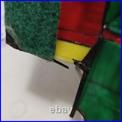 Stained Glass Christmas Tree Large 16 Tall Works Holidays Vintage Decorations