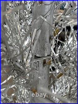 Star Brand Sparkler Silver Aluminum 4.5 Foot Christmas Tree Vintage In Box