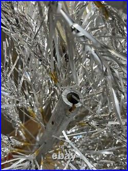 Star Brand Sparkler Silver Aluminum 4.5 Foot Christmas Tree Vintage In Box