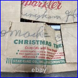 Star Brand Sparkler Silver Aluminum 4.5 Foot Christmas Tree Vintage In Box