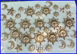 Star, Sun Face, & Moon Christmas Tree Ornaments Celestial Double Sided Y2K