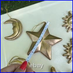 Star, Sun Face, & Moon Christmas Tree Ornaments Celestial Double Sided Y2K