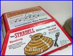 Starbell Revolving Rotating Musical Christmas Tree Stand Vintage Working Gold